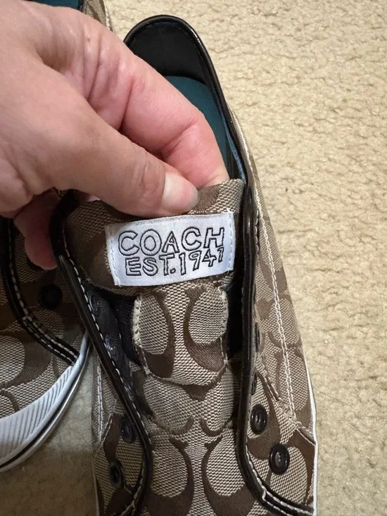 Coach brand Kira Slip-On Signature Canvas Sneakers in Khaki 9 - Picture 2 of 6